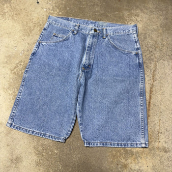 2000s WRANGLER BAGGY LIGHT WASH DENIM WORK JEAN SHORTS JORTS