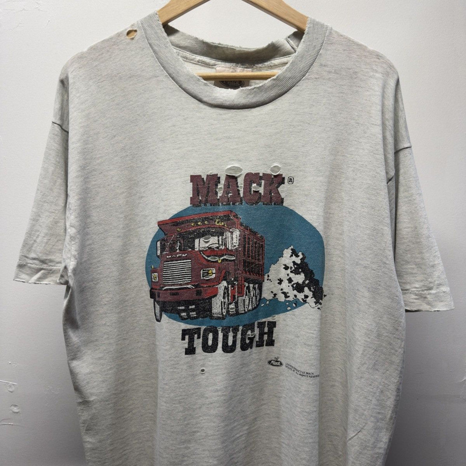Vintage 1990s Mack Tough Faded Distressed Tee