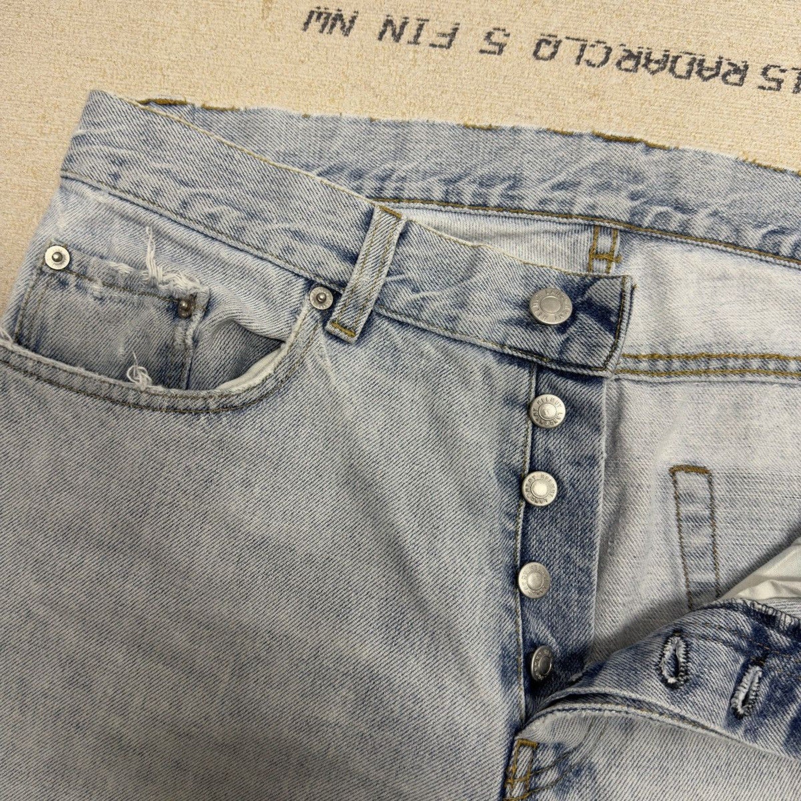 Helmut Lang Archive Distressed Fringe Jeans Italy