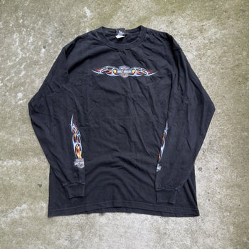2000s Harley Davidson Blue Flame Longsleeve Tee