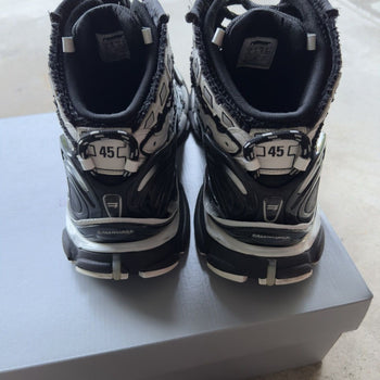 BALENCIAGA RUNNER HIGH TOP SNEAKERS WHITE BLACK