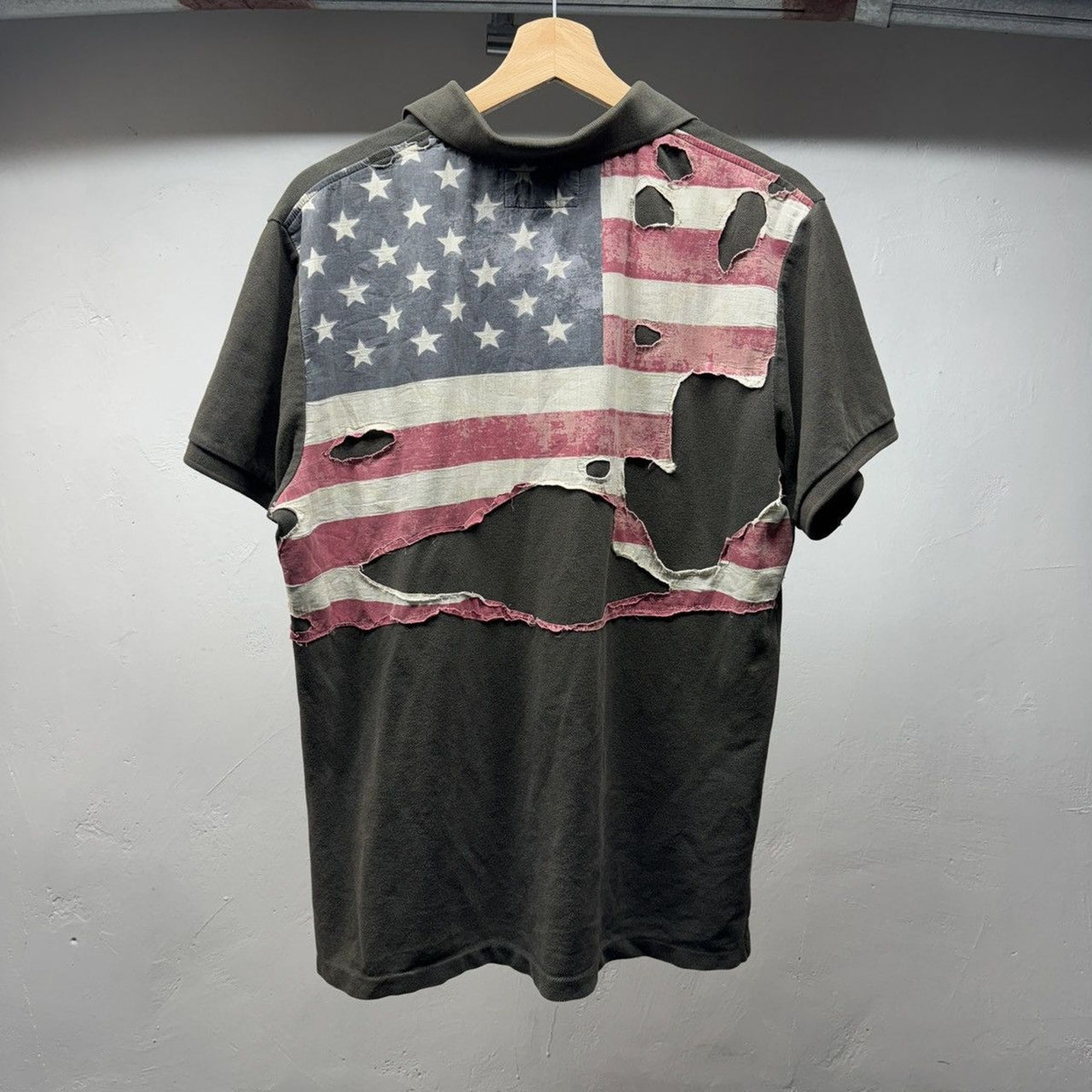 Denim & Supply Ralph Lauren Distressed American Flag Shirt
