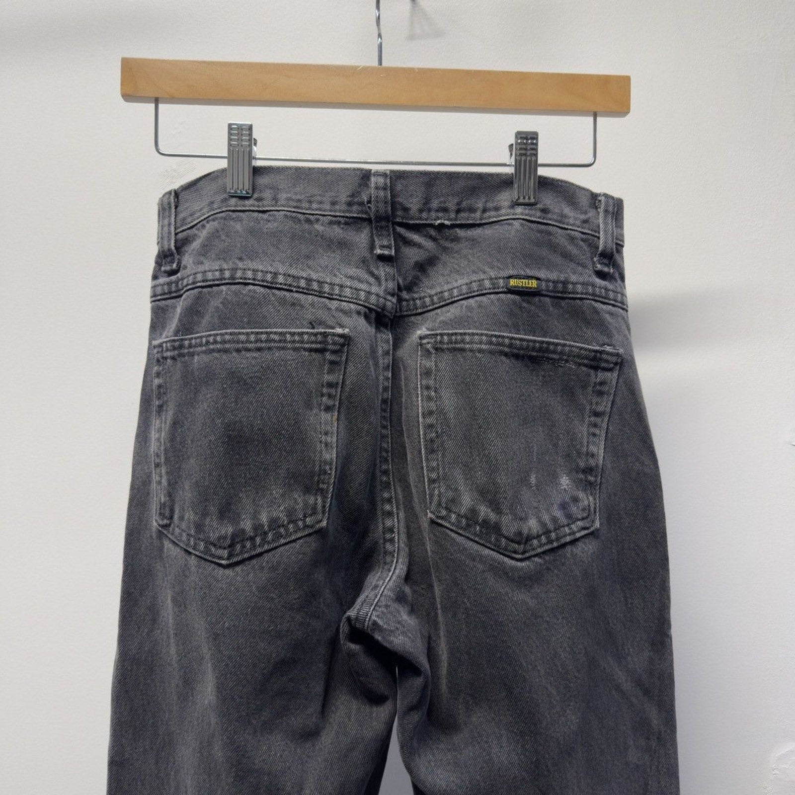 Vintage 2000s Rustler Faded Distressed Black Jeans