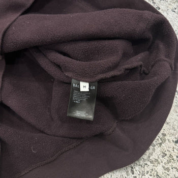 BALENCIAGA BURGUNDY LOGO PULLOVER HOODIE