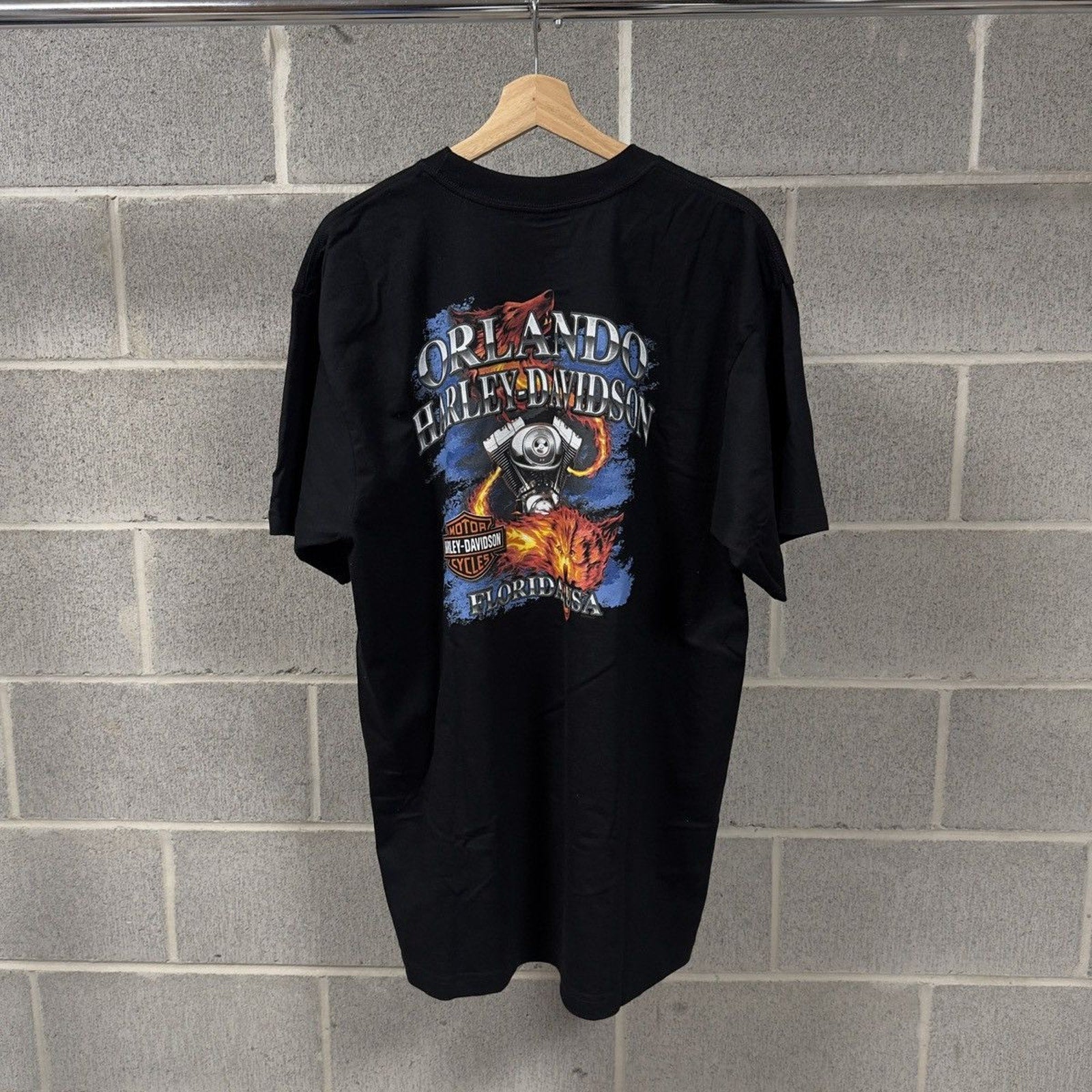 2000s Harley Davidson Flame Logo Tee — Garment Trafficker
