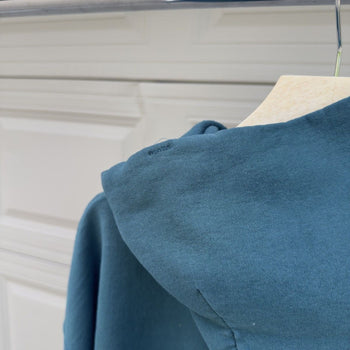 2000s Teal Sun Faded Thrashed Distressed Hoodie