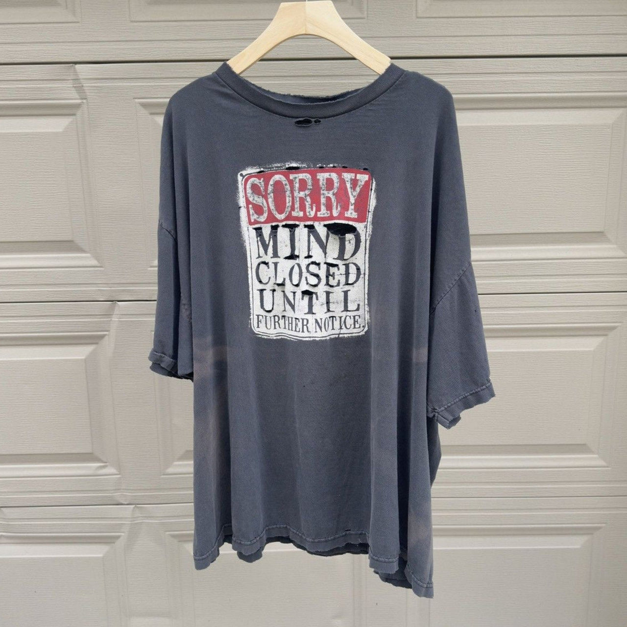 2000s Sorry Mind Closed Until Further Notice Thrashed Faded Tee