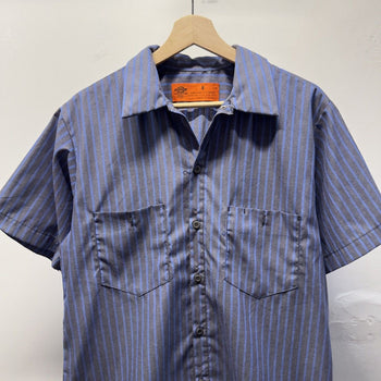 Vintage 1990s Dickies Striped Mechanic Work Shirt