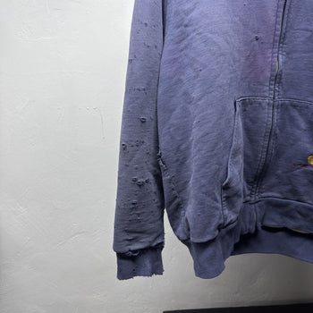 1990s Carhartt Faded Distressed Thermal Lined Zip Up Hoodie