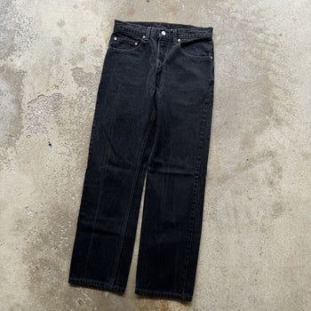 1990s LEVI'S 505 BLACK STRAIGHT DENIM JEANS