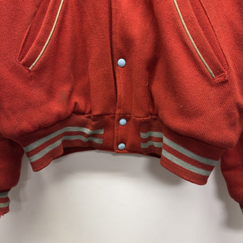 Vintage 1950s Distressed Red Wool Varsity Jacket