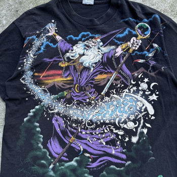 1990s LIQUID BLUE WIZARD ALL OVER PRINT TEE SHIRT XL