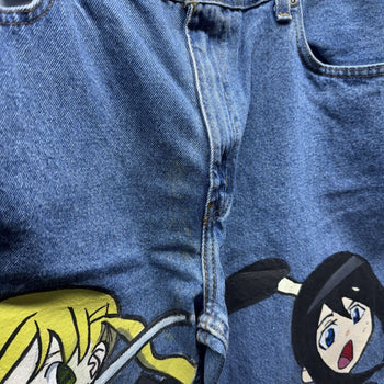 Soul Eater Anime Custom Painted Jeans