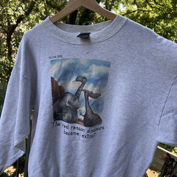 1990s Dinosaurs Extinct Cigarettes Faded Sweatshirt