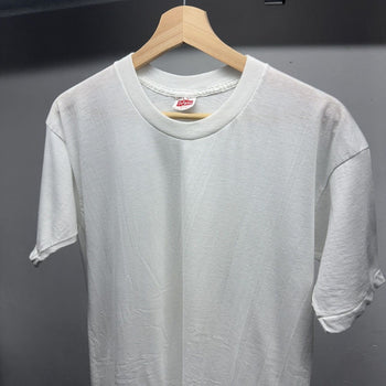 1980s Paper Thin Blank White Single Stitch Tee