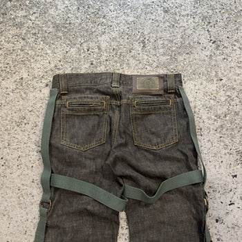 2003 Dolce & Gabbana AW03 Runway Bondage Parachute Denim Grey