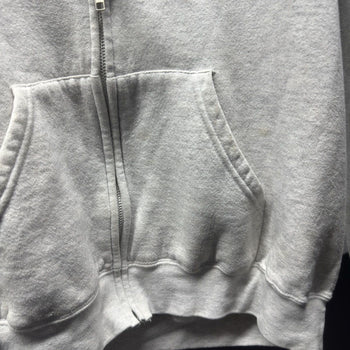 1990s Faded Distressed Pug Dog Zip Up Hoodie