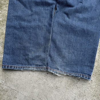 2000s Y2K BAGGY DRAGON CROSS FLAME DENIM SKATER JEANS