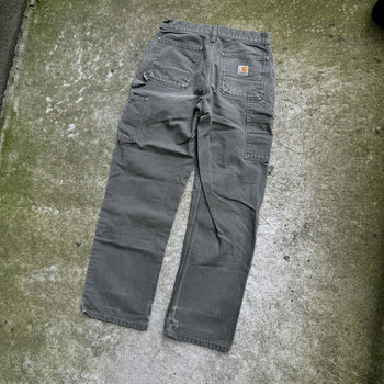 2000s CARHARTT THRASHED FADED GREEN DOUBLE KNEE PANTS