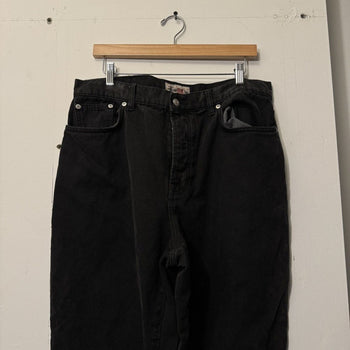 STUSSY WASHED CANVAS BLACK 8 BALL BIG OL' JEANS