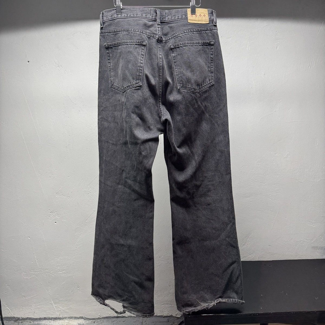 Bare Knuckles Black Faded Washed Serge Bootcut Jeans
