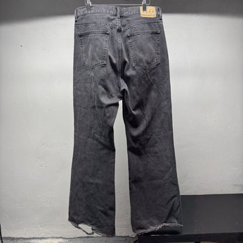 Bare Knuckles Black Faded Washed Serge Bootcut Jeans