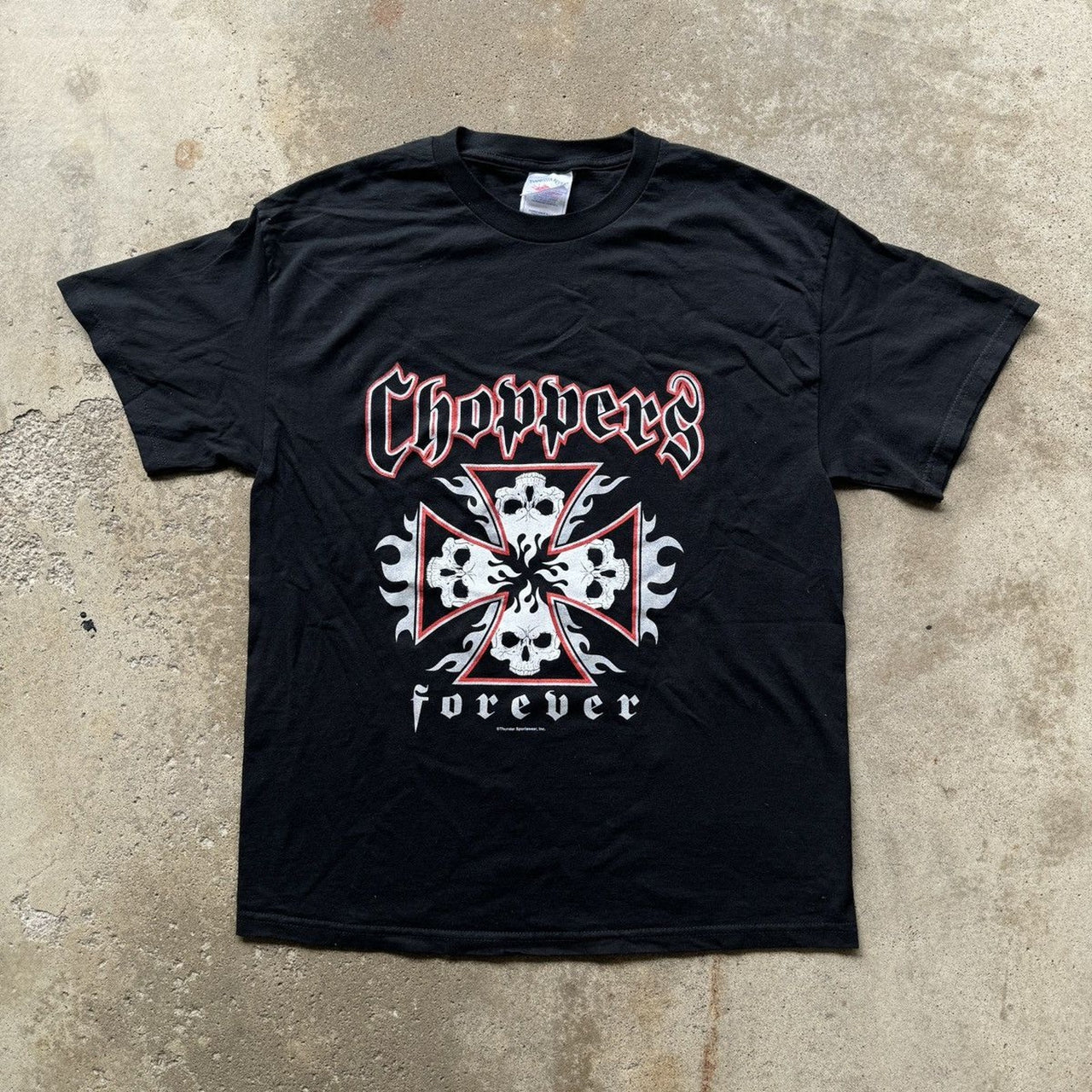 2000s CHOPPERS BIKER SKULL LOGO TEE