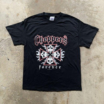 2000s CHOPPERS BIKER SKULL LOGO TEE