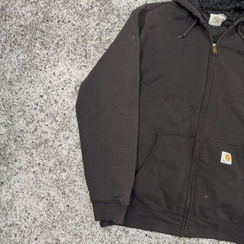 1990s CARHARTT THRASHED FADED LINED HEAVYWEIGHT ZIP UP