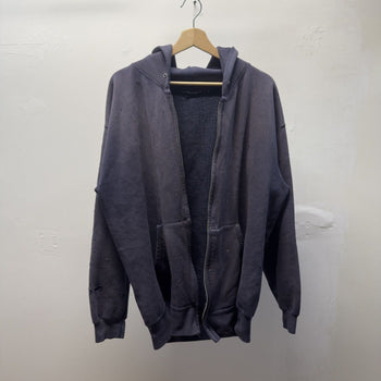 Vintage 1990s Made in USA Faded Distressed Zip Up Hoodie