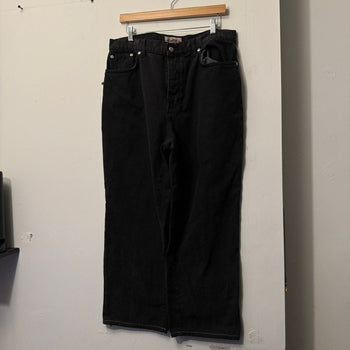 STUSSY WASHED CANVAS BLACK 8 BALL BIG OL' JEANS