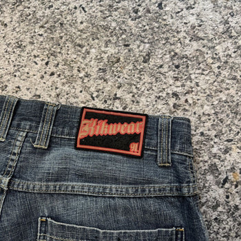 Pantalones cortos vaqueros estilo skater con bolsillos cargo de Kikwear, años 2000, Y2K