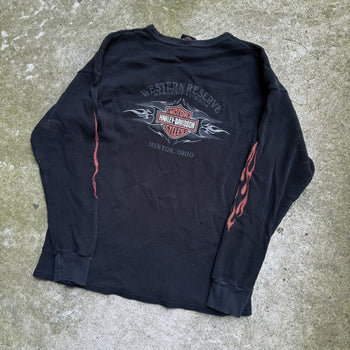 2000s HARLEY DAVIDSON FADED FLAME LOGO THERMAL LONGSLEEVE