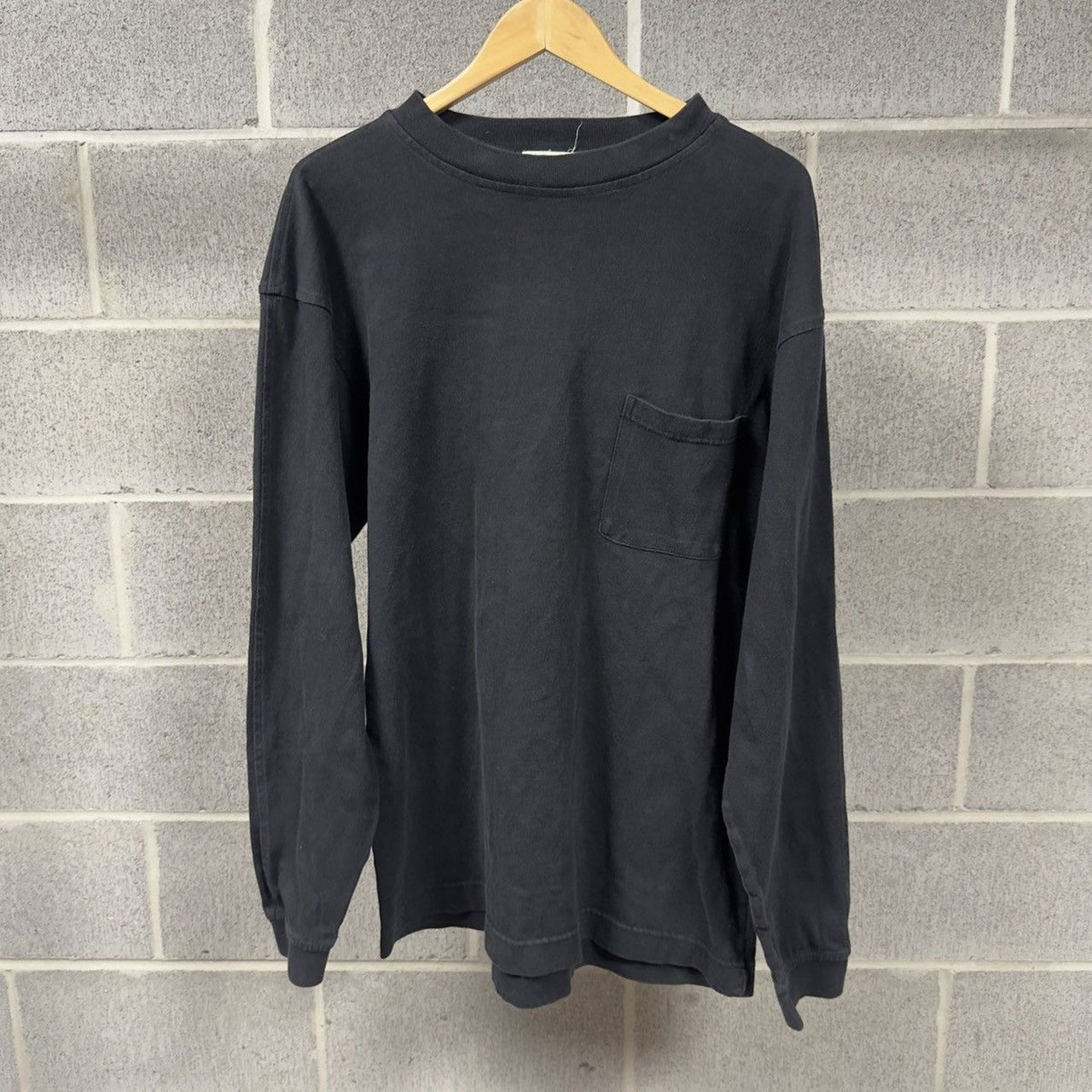 1990s Banana Republic Heavyweight Blank Pocket Longsleeve Shirt