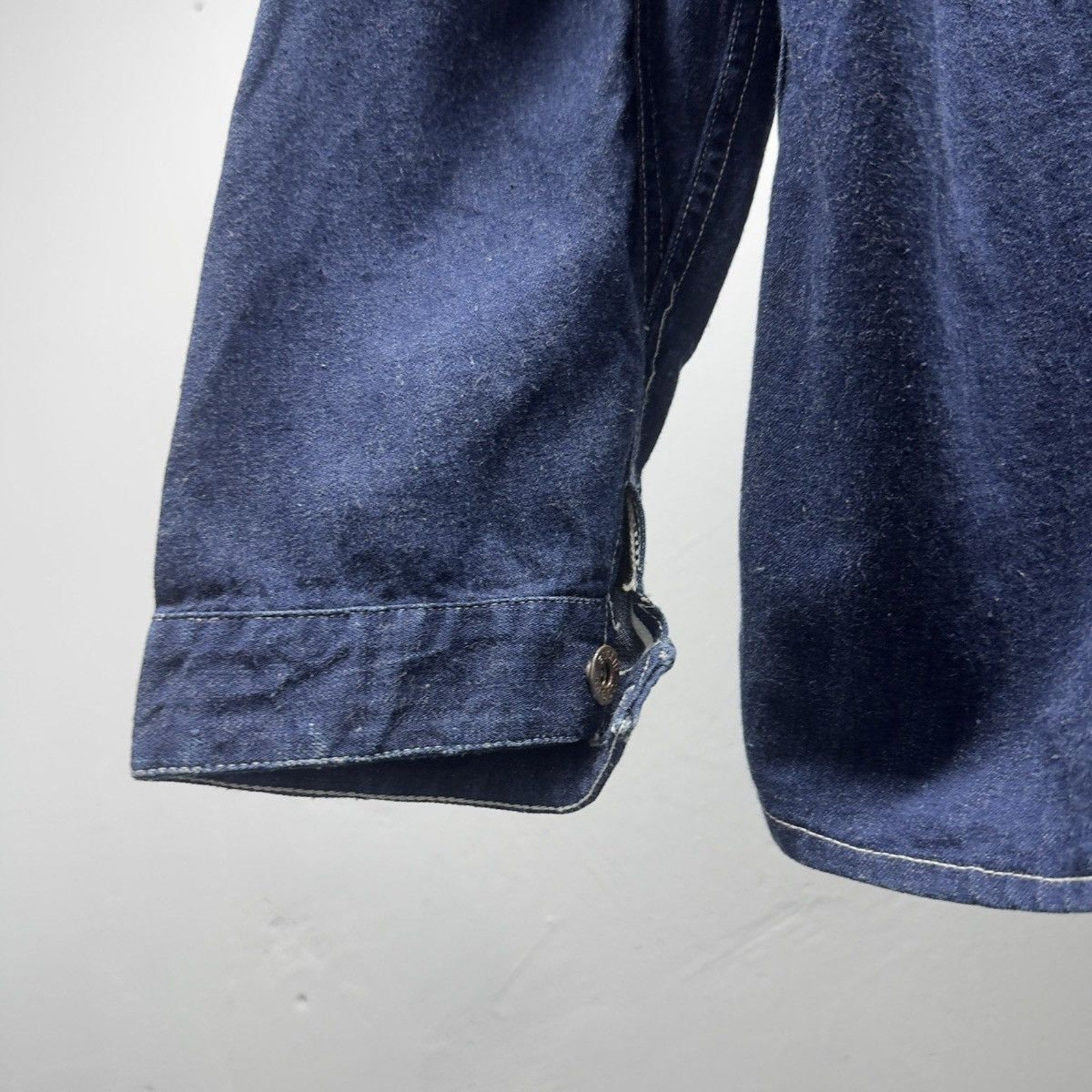 1930s 1940s WW2 One Pocket Selvedge Denim Chore Coat Union Made 