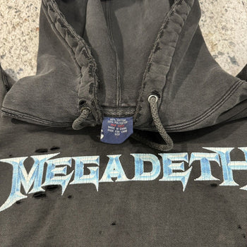 2000s MEGADETH THRASHED FADED METAL BAND HOODIE