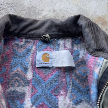 1990s THRASHED CARHARTT SOUTHWEST AZTEC BLANKET LINED DETROIT JACKET