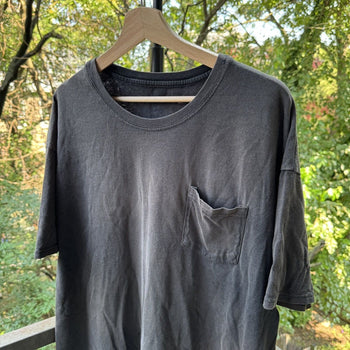 2000s Thrashed Faded Distressed Blank Black Tee