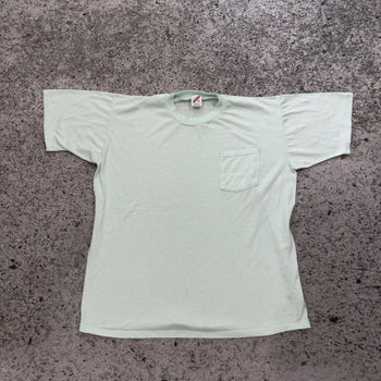 vintage 90s blank white single stitch made in usa pocket tee shirt