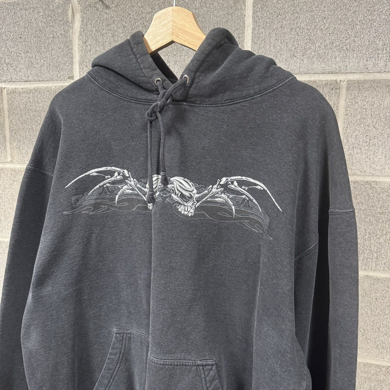 1990s Y2K Faded Dragon Skull Hoodie