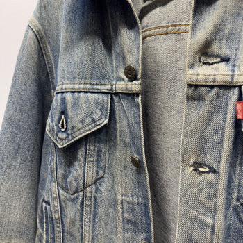 Vintage 1980s Levi's Faded Distressed Denim Trucker Jacket