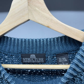 1990s Basketweave Loose Gauge Knit Sweater