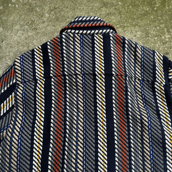 WAX LONDON VERTICAL STRIPE WHITING OVERSHIRT