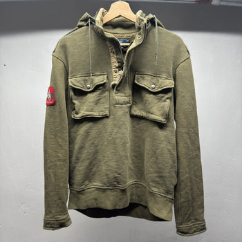 2000s Polo Ralph Lauren Military Patch Hooded Sweatshirt