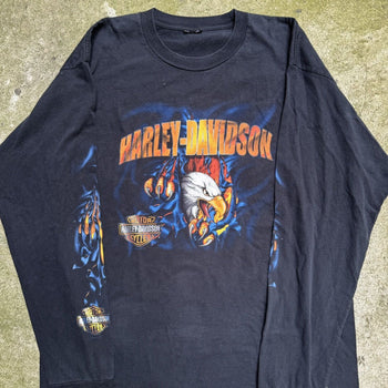 2000S HARLEY DAVIDSON EAGLE FLAME LONGSLEEVE TEE TEXAS