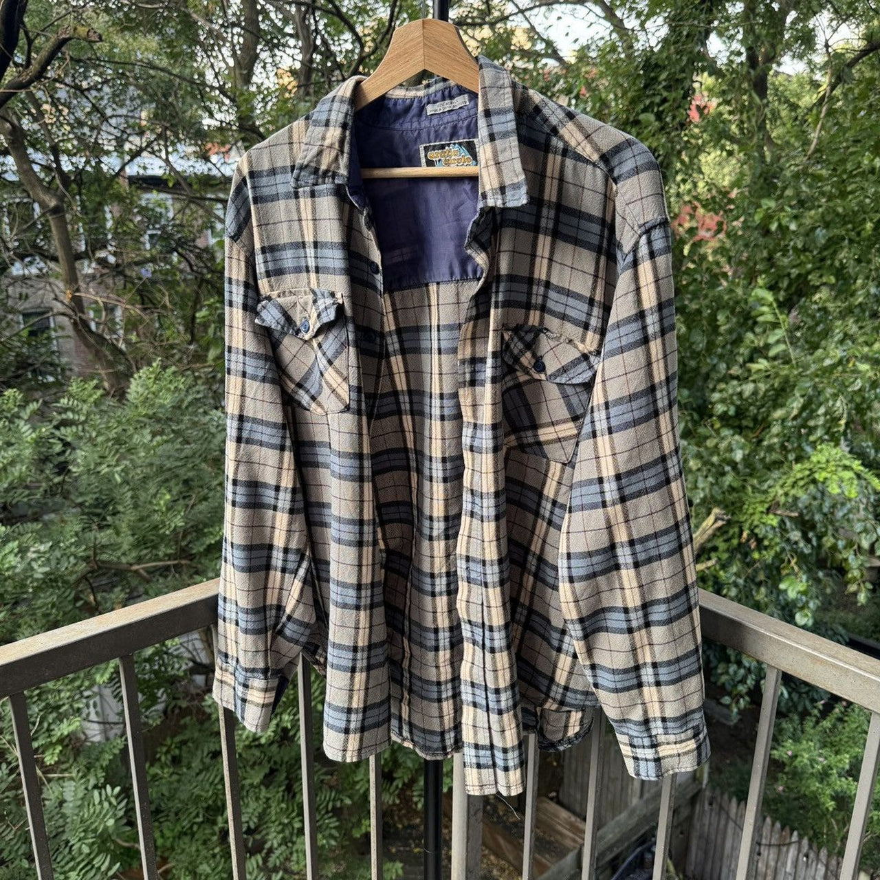 1990s Faded Plaid Flannel Shirt