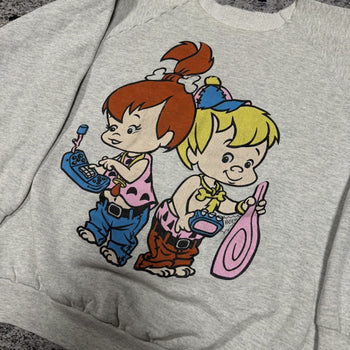 1990s Flintstones Bam Bam Pebbles Raglan Crewneck