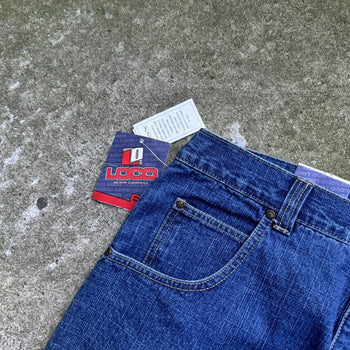 2000S Y2K LOCO BAGGY WIDE LEG BLUE SKATER DENIM JEANS