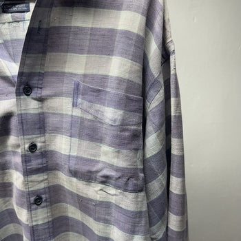 1990s Polo Ralph Lauren Plaid Striped Lowell Shirt Silk Cotton