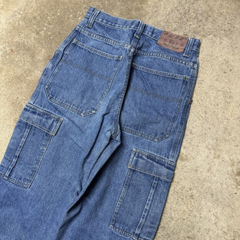 2000s FUSE BAGGY WIDE LEG DENIM CARGO POCKET SKATER JEANS